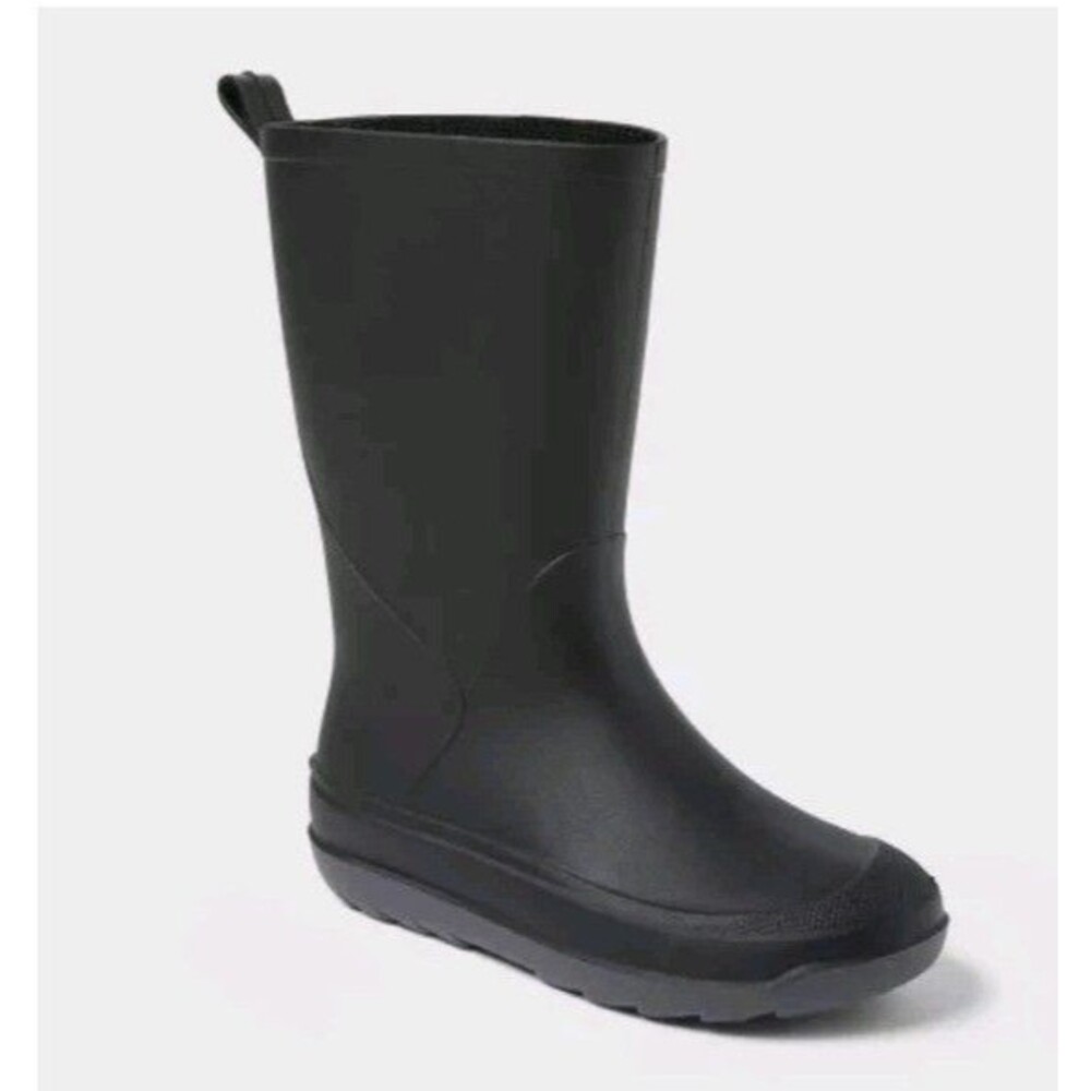 Cat & Jack Kids Andy Rain Boots Waterproof Pull On Flexible Sole Black
